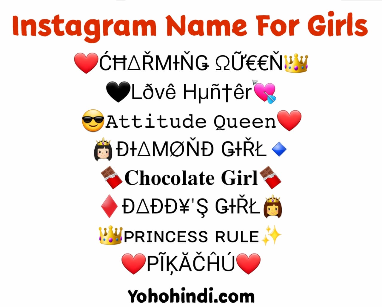 Instagram username for girls